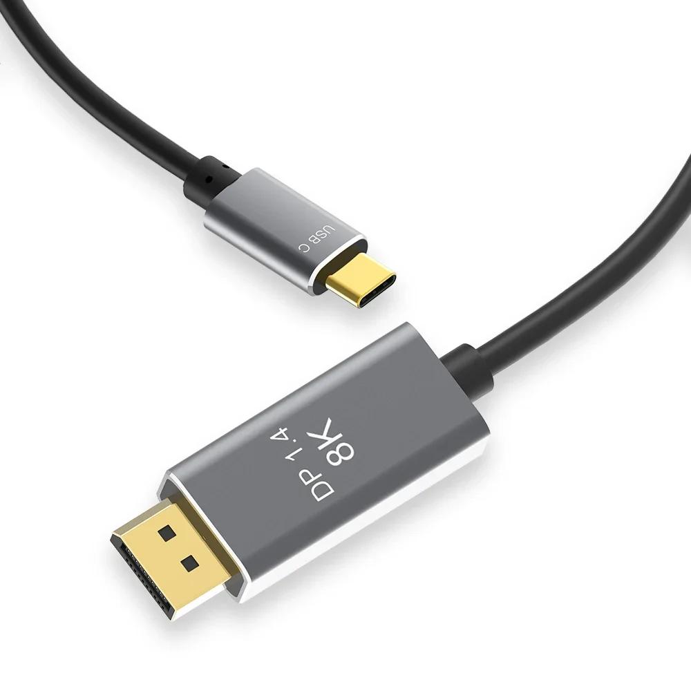 ƺ ο PVC ˷̴ ձ ̺, USB C-DP 1.4 ̺, Ʈ 3 Ÿ-C-÷ Ʈ, 8K 60hz, 4K 144HZ, 32.4 Gbps